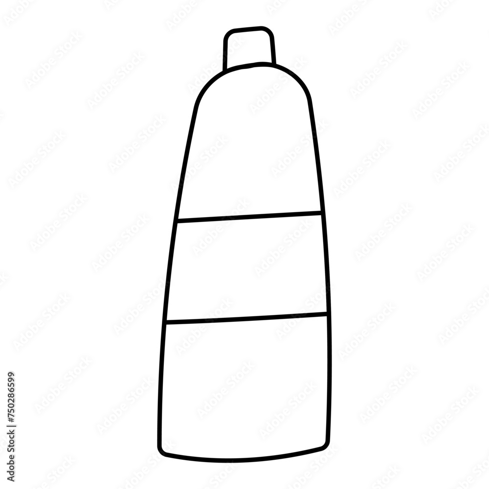 Linear element bottle for liquid. Plastic glass. Water balance. Healthy lifestyle. Reusable. Eco-friendly bio. Hand drawn vector illustration. Logo element icon object line doodle coloring Linear element bottle for liquid. Plastic glass. Water balance. Healthy lifestyle. Reusable. Eco-friendly bio. Hand drawn vector illustration. Logo element icon object line doodle coloring