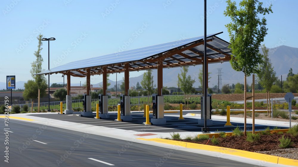 solar-powered charging station for electric vehicles