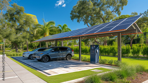 solar-powered charging station for electric vehicles