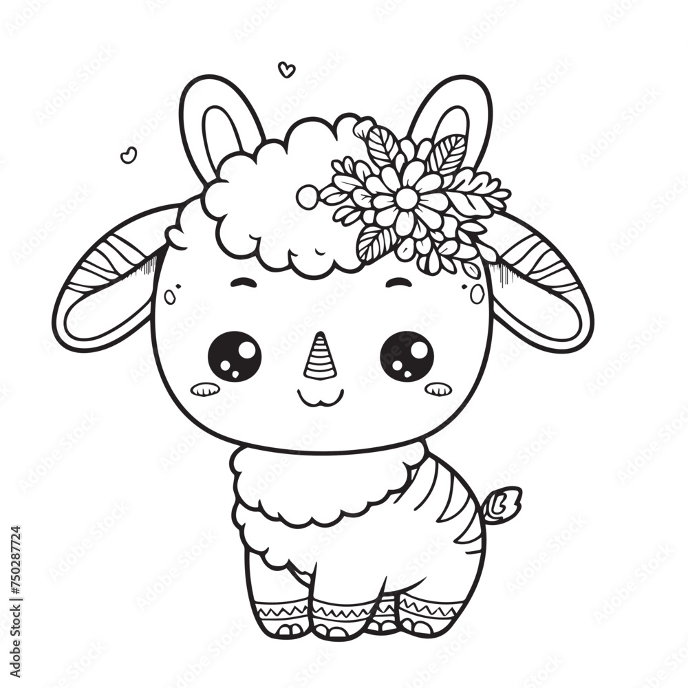 Obraz premium sheep cartoon page