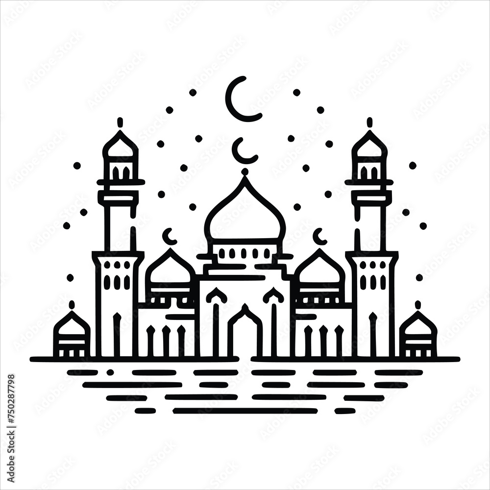 islamic ramadan mubarak illustration for decoration or greeting card and etc