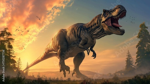 T-Rex sunset