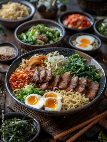 Korean Noodle Soup and Yakisoba Ramen Bowls