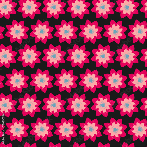 seamless pattern with pink flowers