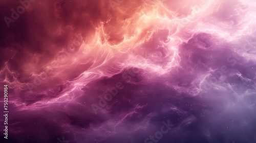  a picture of a purple and red background with clouds and stars in the sky and in the center of the image is an orange and pink cloud with a red center.