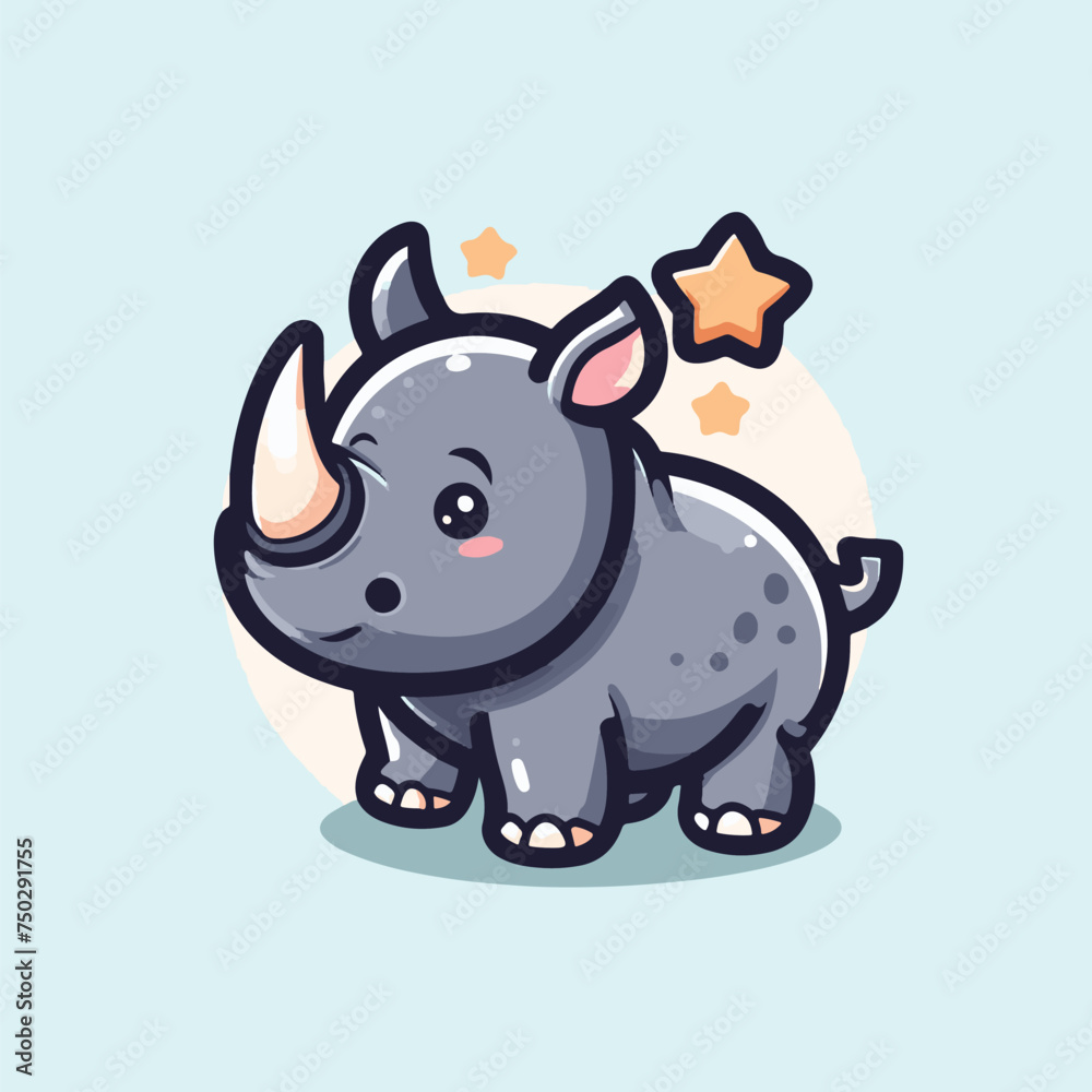 cute baby rhinoceros cartoon vector illustration cute baby rhinoceros cartoon vector illustration
