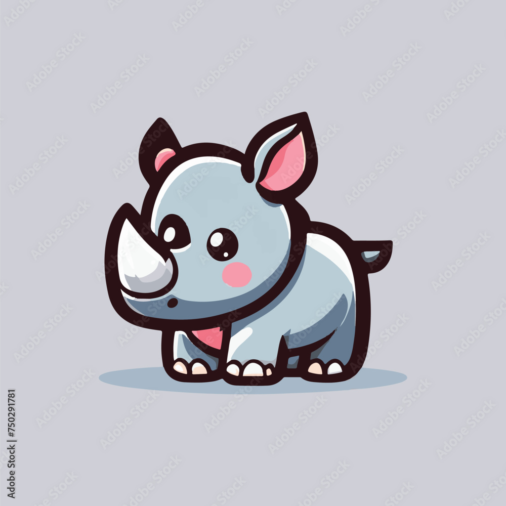 cute baby rhinoceros cartoon vector illustration cute baby rhinoceros cartoon vector illustration