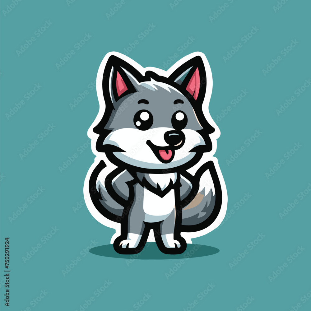 cute kids fox cartoon vector illustration