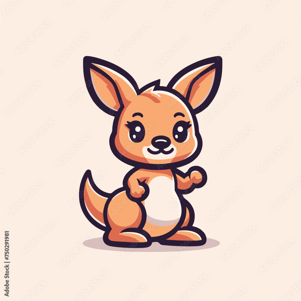 kangaroo cute kids cartoon vector illustration