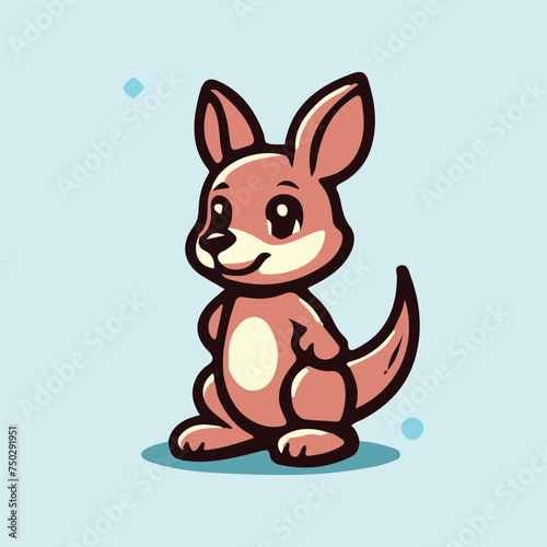 kangaroo cute kids cartoon vector illustration