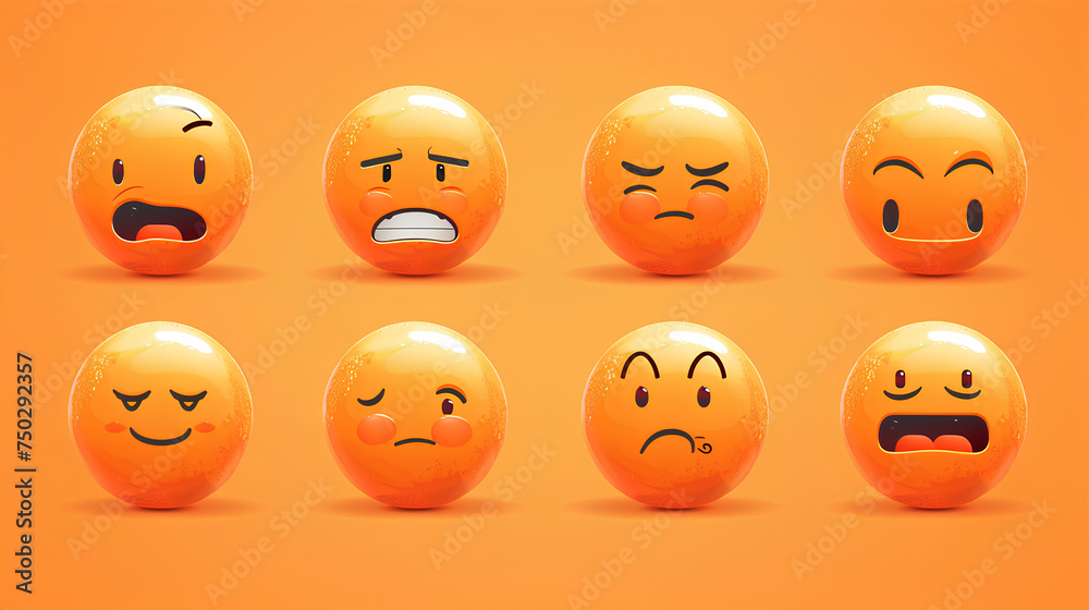Emoticons icons set. Emoji faces collection. Emoticons icons set. Emoji faces collection.