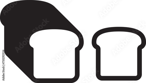 Bread shapes, single slice of bread and loaf of bread shape.