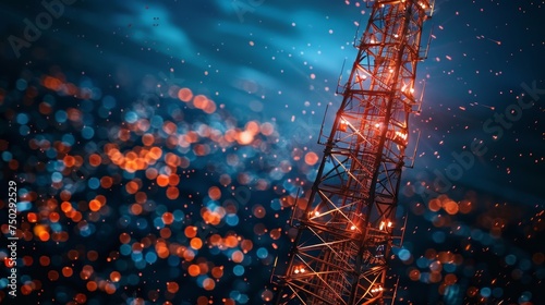evolution of telecommunication networks, where towers advance into the 5G horizon photo