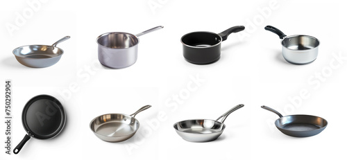 Set of Non-stick pan, on transparency background PNG 