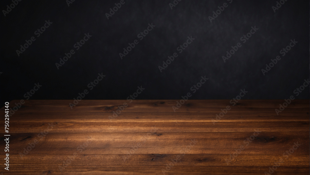 empty wooden table on dark background Empty Space for products display empty wooden table on dark background Empty Space for products display