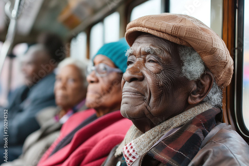 Elderly Passengers Contemplating During Bus Ride © Centric 