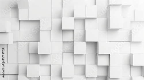  Random shifted white cube boxes block background wallpaper banner with copy space © André Troiano