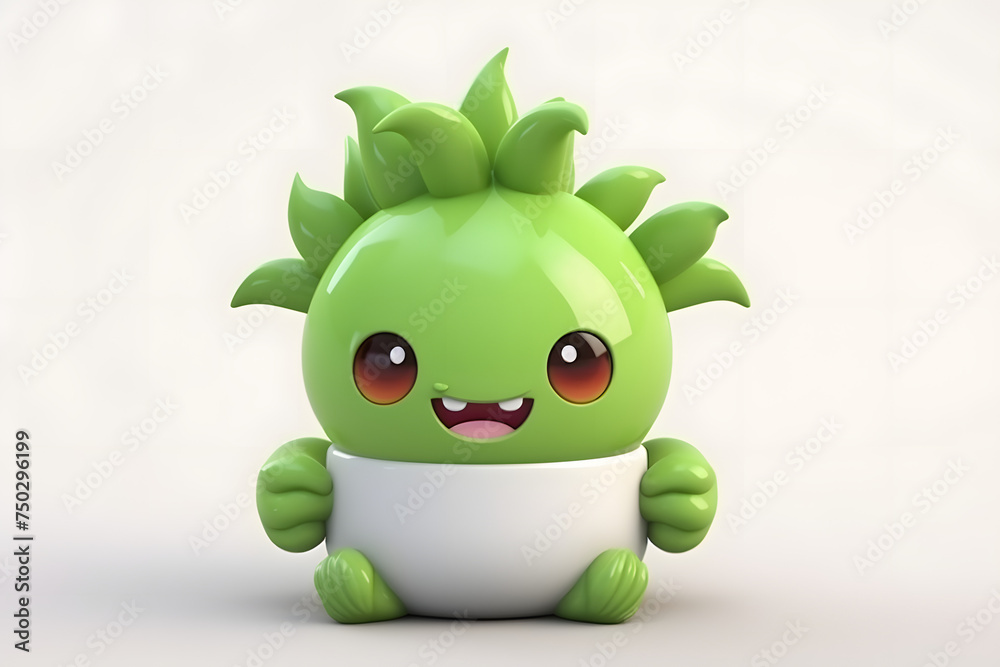 3d rendering cute Succulent Plant character 3d rendering cute Succulent Plant character