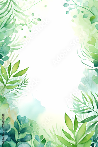 Tropical Leaves Frame Illustration for banner
