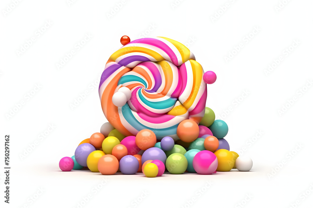 3d rendering candy elements