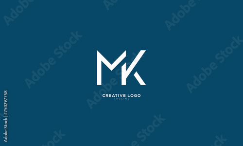 MK Abstract initial monogram letter alphabet logo design