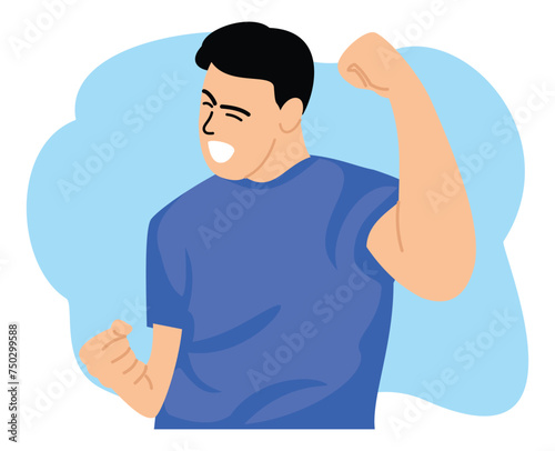 man excited celebrating a victory