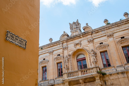 Street Sign in Mdina Old City Fortress - Malta