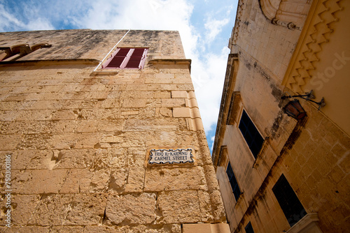 Street Sign in Mdina Old City Fortress - Malta