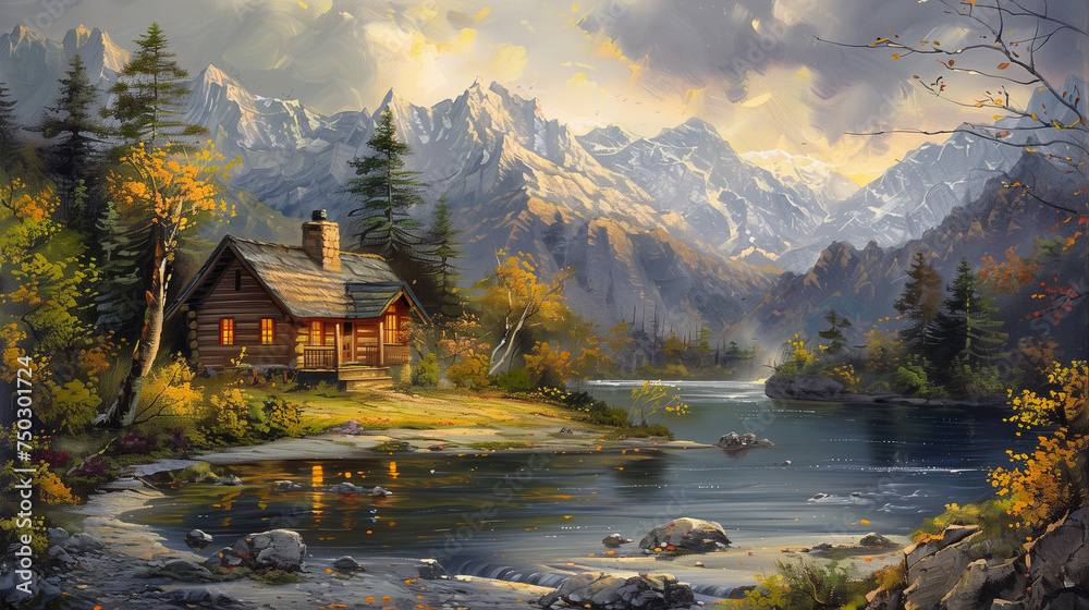 Fototapeta premium house in the mountains