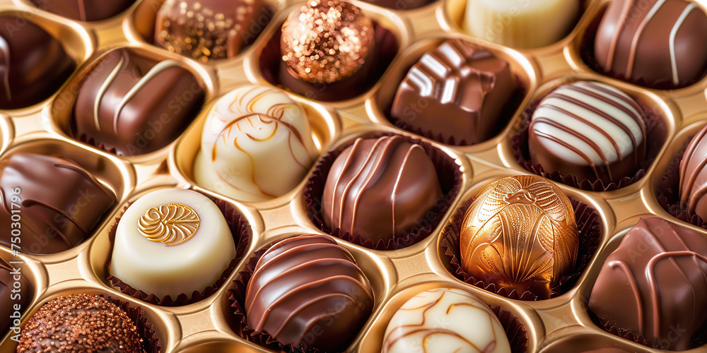 close up of luxury expensive box of bonbon chocolates on black background close up of luxury expensive box of bonbon chocolates on black background
