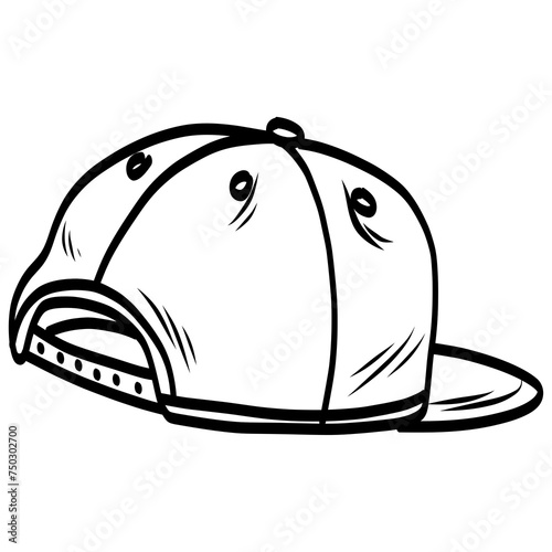 Slika na platnu Snapback Hat Cap Backward Doodle Drawing Illustration