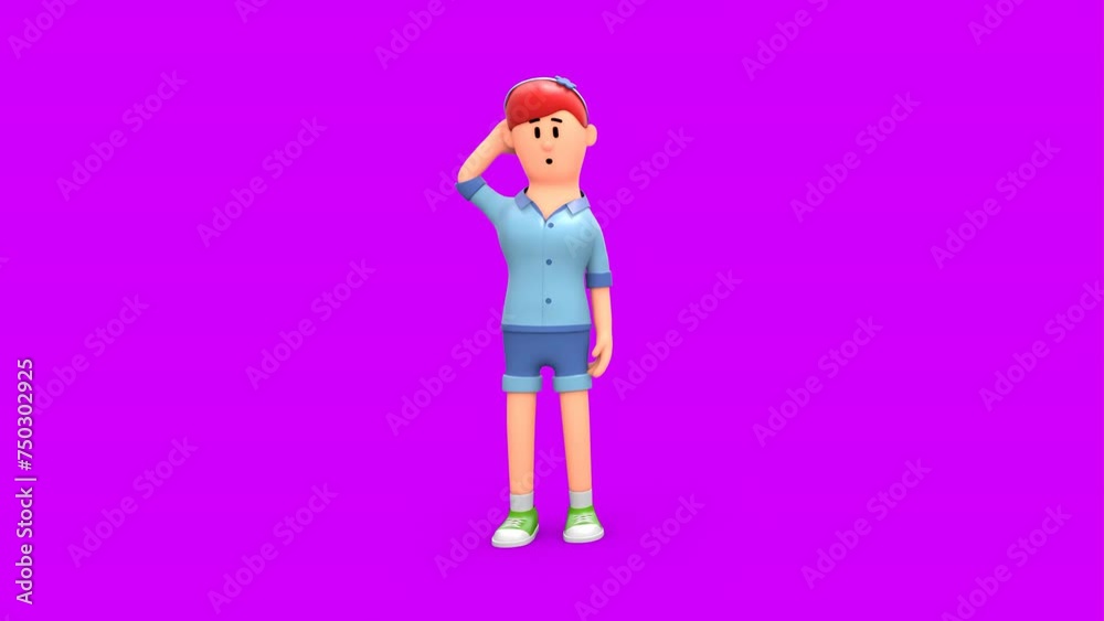 3D Rendered Animated Scene Of Confused Girl Scratching Head And Thinking 3D Rendered Animated Scene Of Confused Girl Scratching Head And Thinking