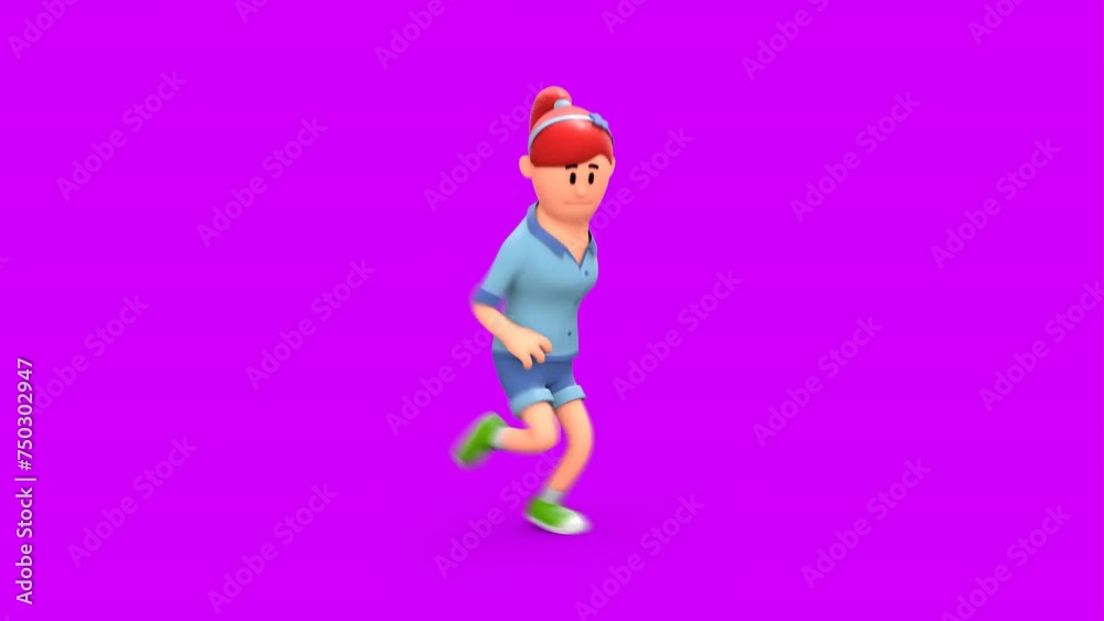 3D Rendered Animated Scene Of Cartoon Woman Running In Haste Looking Left And Right 3D Rendered Animated Scene Of Cartoon Woman Running In Haste Looking Left And Right