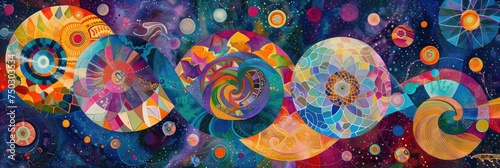 A cosmic-inspired kaleidoscope of colors and patterns, reflecting the infinite diversity of the universe