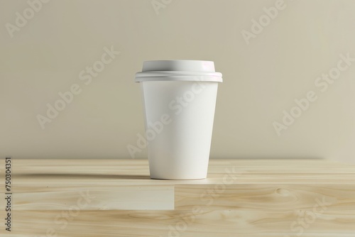 white Coffee Cup Take Away Floating Mockup