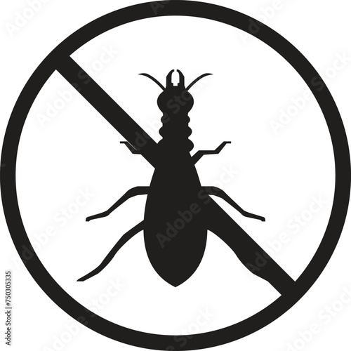 Termite Free icon, Termite Insect Prohibition Sign, Anti-termite red sign