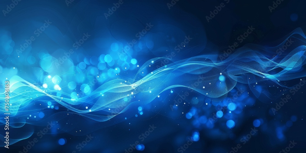 A blue abstract background illuminated by lights, creating a vibrant and dynamic visual effect.
