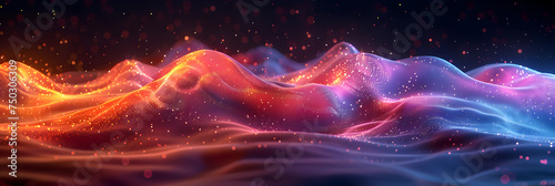 Abstract Neon Wave Background Design, Beautiful background for a web page about multimedia
