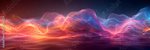 Abstract Neon Wave Background Design, Abstract colorful wave 4k ultra hd wallpaper