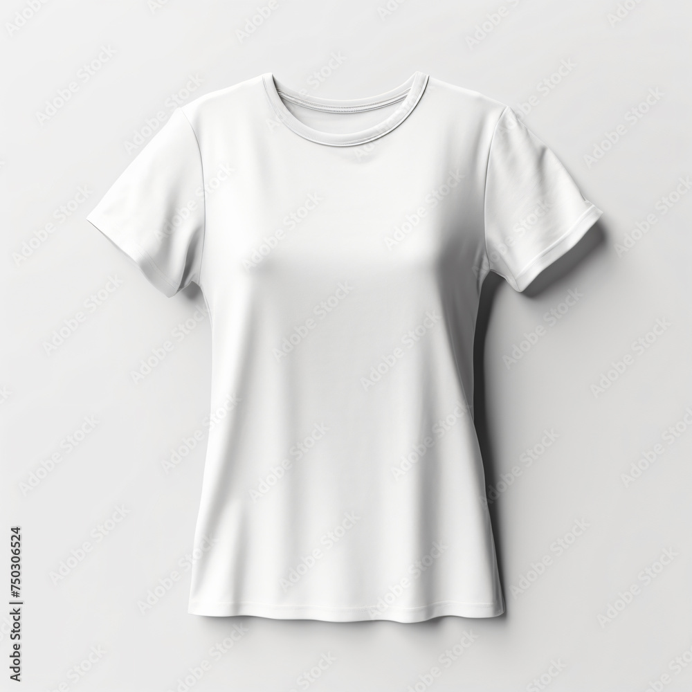 Ladies tshirt mockup on isolated white background generated AI Ladies tshirt mockup on isolated white background generated AI