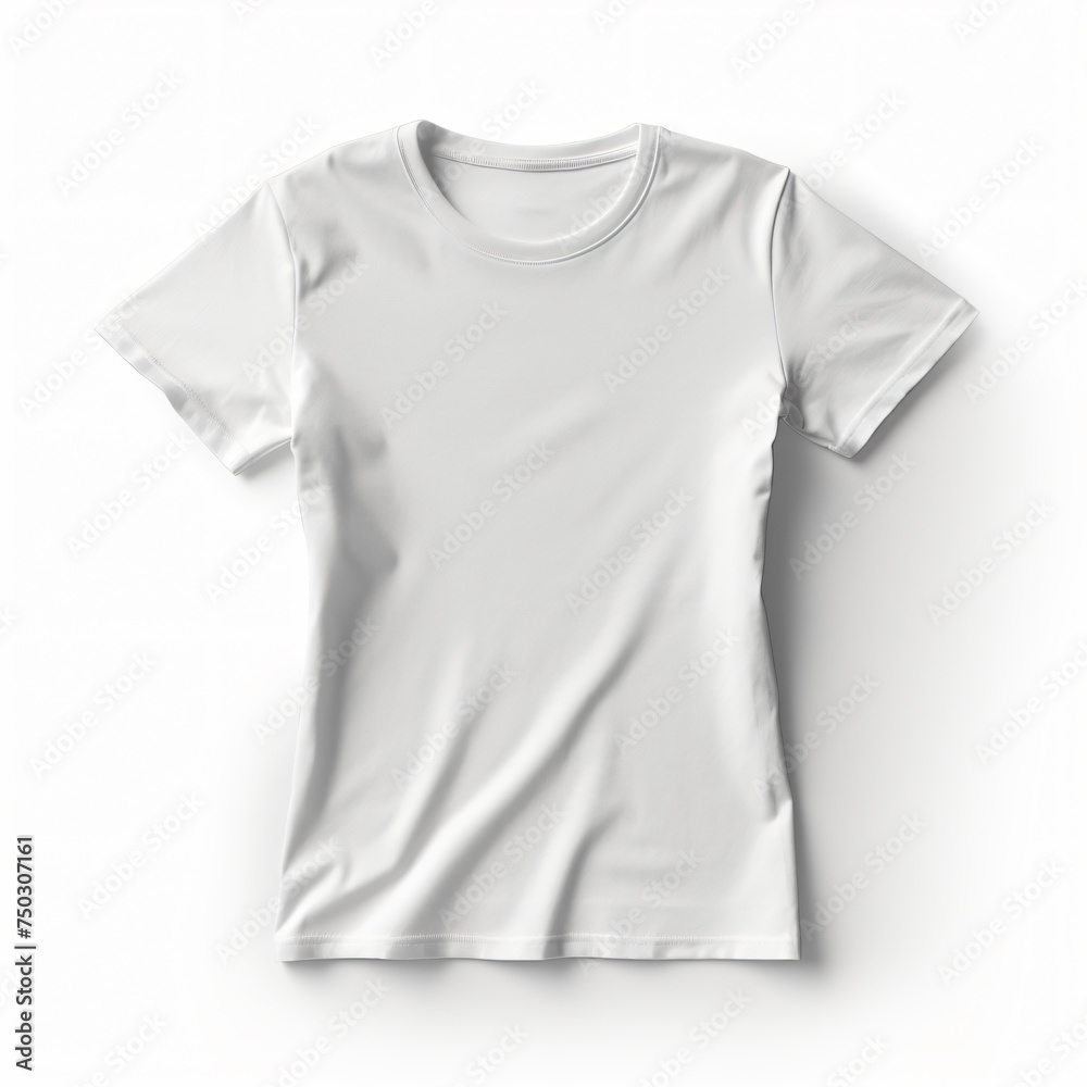 Ladies tshirt mockup on isolated white background generated AI Ladies tshirt mockup on isolated white background generated AI