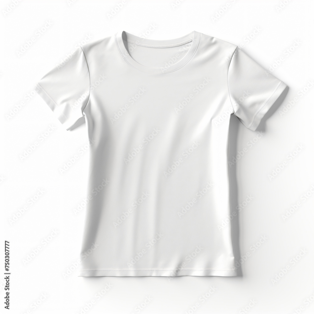 Ladies tshirt mockup on isolated white background generated AI Ladies tshirt mockup on isolated white background generated AI