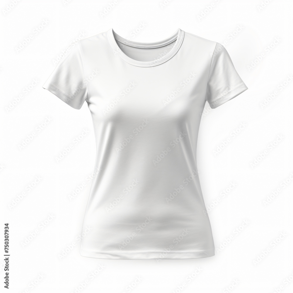 Ladies tshirt mockup on isolated white background generated AI Ladies tshirt mockup on isolated white background generated AI