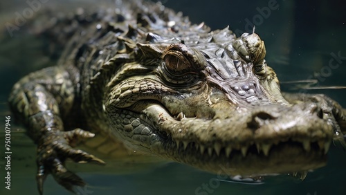 crocodile on river  © alvian