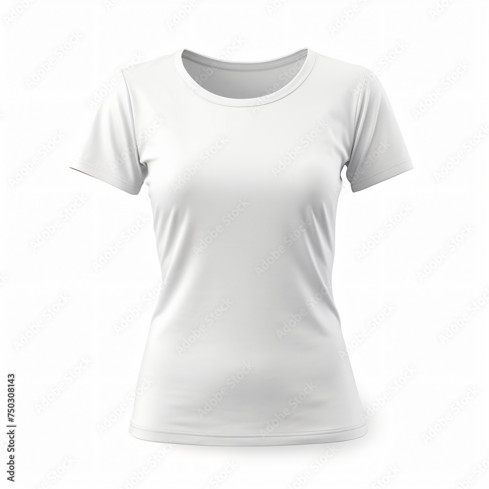 Ladies tshirt mockup on isolated white background generated AI Ladies tshirt mockup on isolated white background generated AI