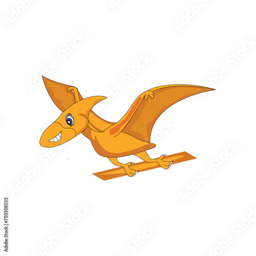 Vector cute pterodactyl cartoon