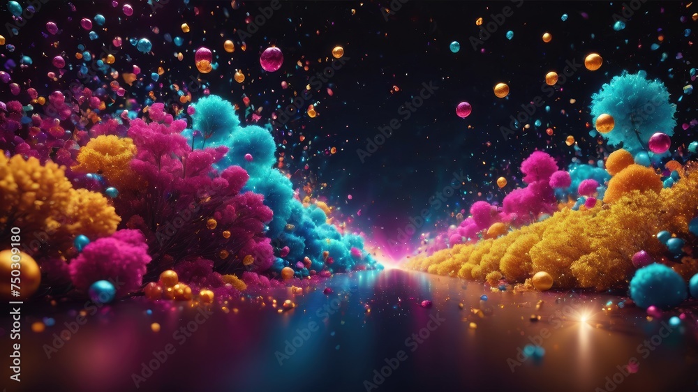 Abstract Christmas background, Colorful particle background, glowing particle background, neon glowing particles wallpaper,