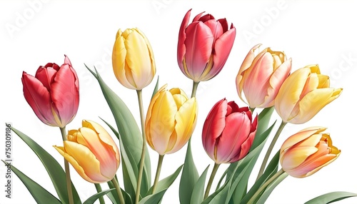 Elegant Tulip on a White Background Vector Art