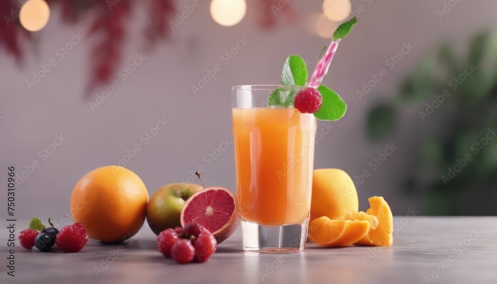 view of aesthetic fruit juice with some fruits garnish scene image background view of aesthetic fruit juice with some fruits garnish scene image background
