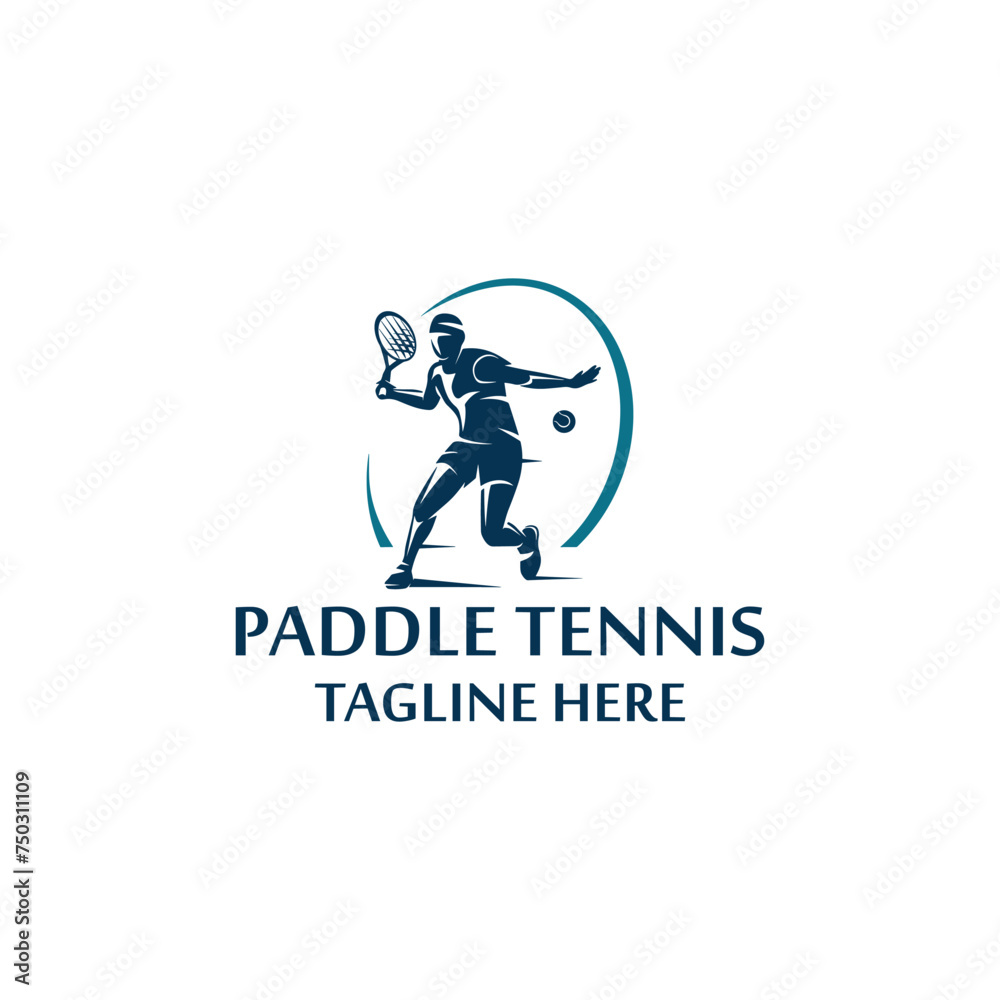 paddle tennis racket and ball vector